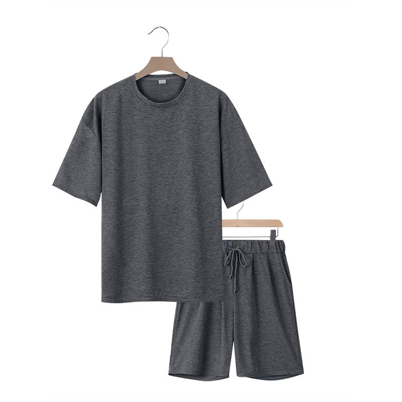 Men’s Terry Cloth Set – Short Sleeve Shirt & Shorts Lounge Outfit