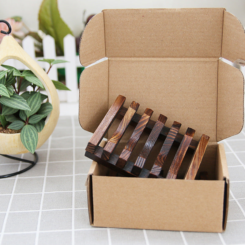 Bamboo Soap Dish – Wooden Drainage Soap Holder for Bathroom & Kitchen