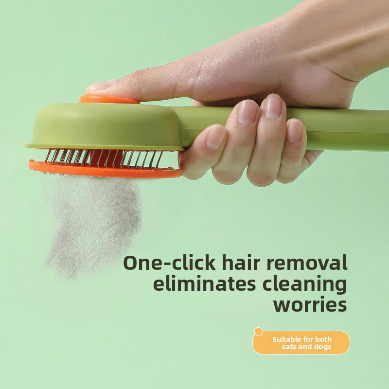 Self-Cleaning Pet Grooming Brush – One-Click Hair Removal Comb for Dogs and Cats