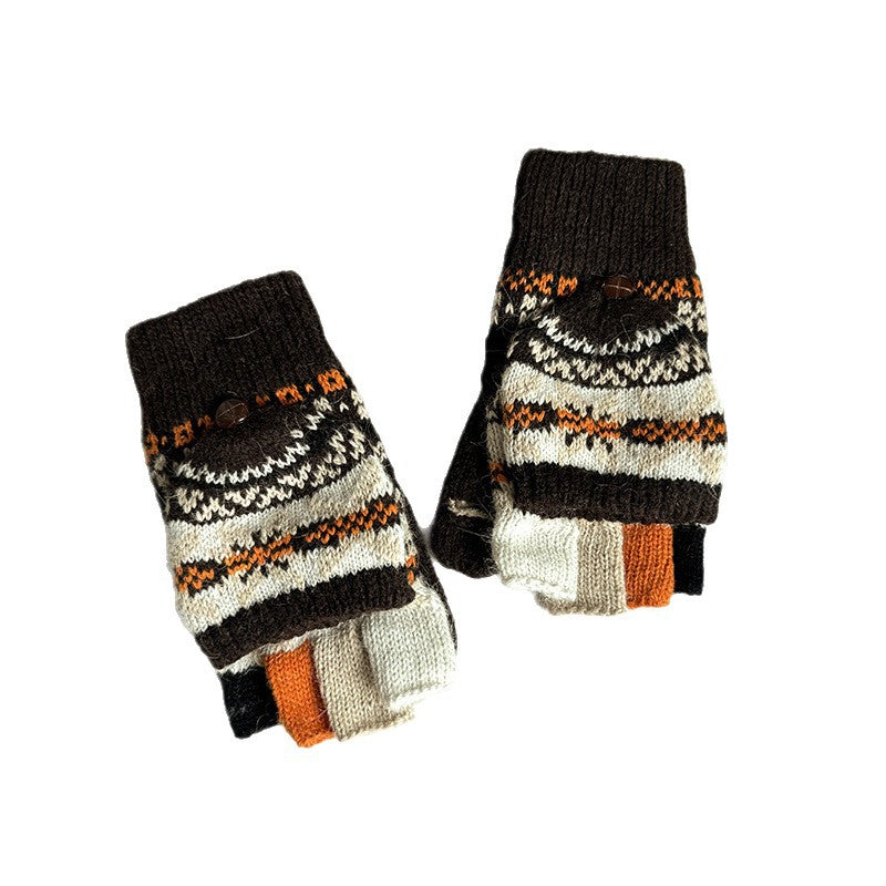 Convertible Fingerless Gloves – Fleece-Lined Touchscreen Winter Gloves