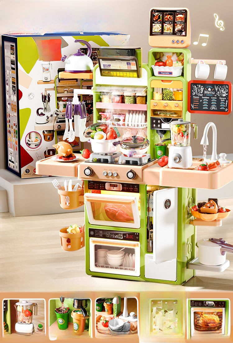 Deluxe Kids Kitchen Play Set – 37.8in Interactive Cooking Toy