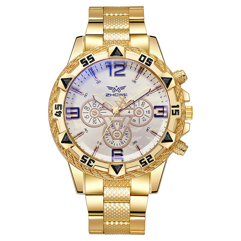 Men’s Quartz Watch – Mechanical-Style Dial Alloy Wristwatch