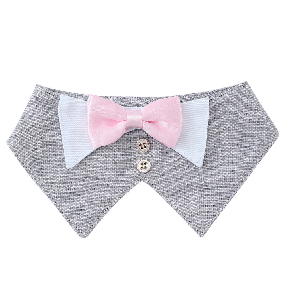 Dog Bow Tie Scarf – Elegant Flax Pet Bandana with Absorbent Design