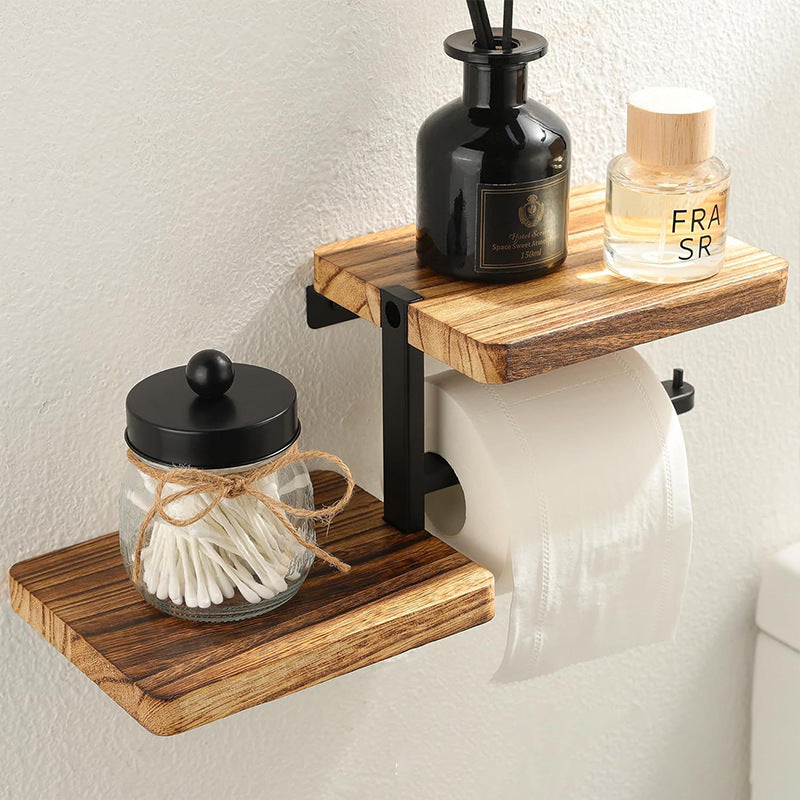 Foldable Wooden Wall Shelf – 3-Tier Storage Rack for Bathroom & Home