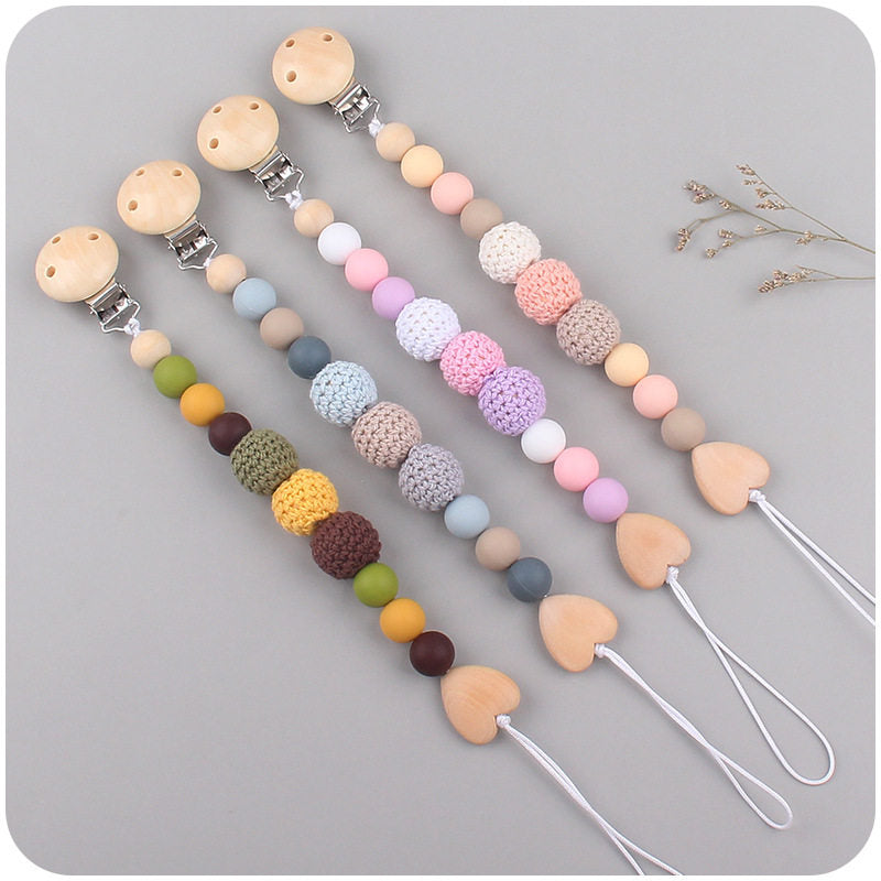 Personalized Pacifier Clip – Soft Yarn Ball Baby Accessory