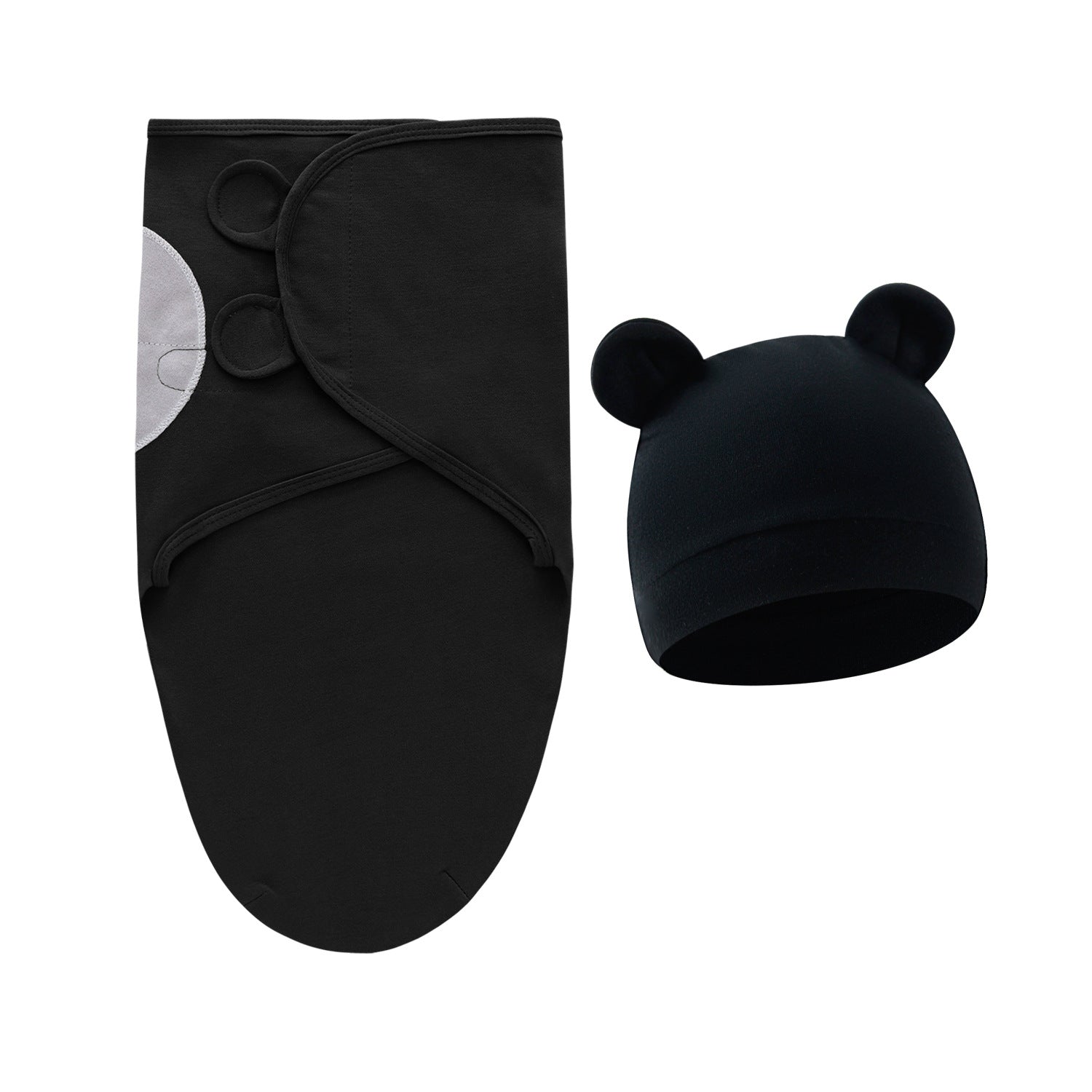 Pure Cotton Baby Swaddle Cocoon – Anti-Startle Newborn Sleep Wrap with Matching Hat