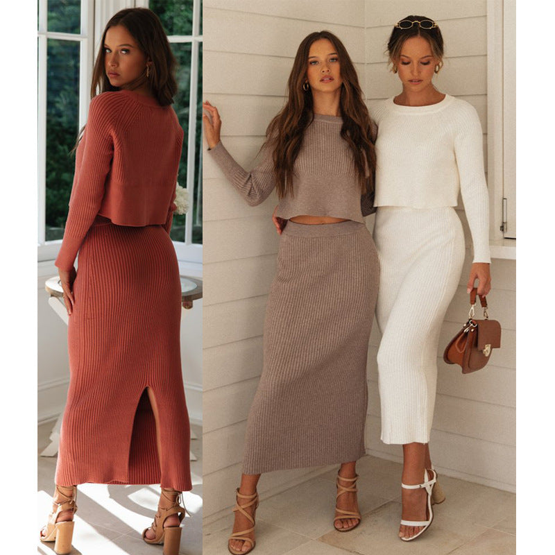 Split Detail Sweater & Skirt Set