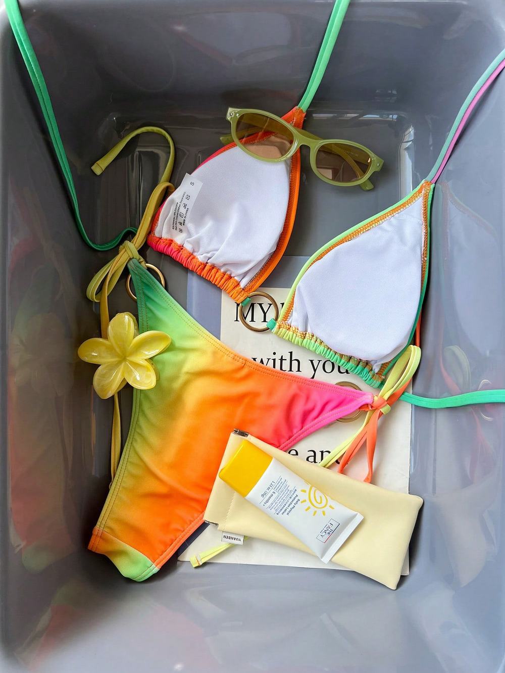 Women’s Gradient Bikini Set – Padded Sexy Swimwear
