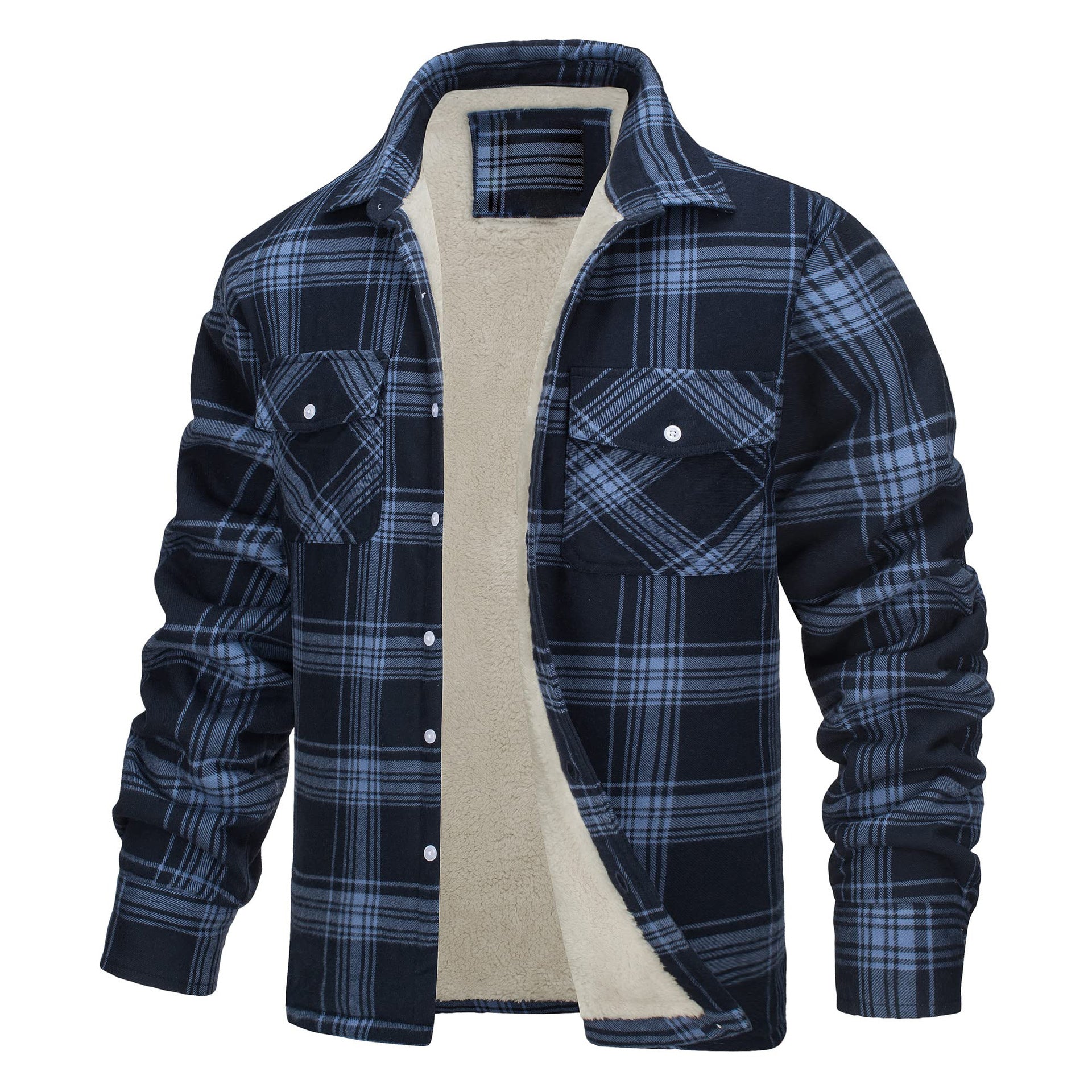 Fleece-Lined Plaid Jacket – Windproof, Moisture-Wicking Outerwear