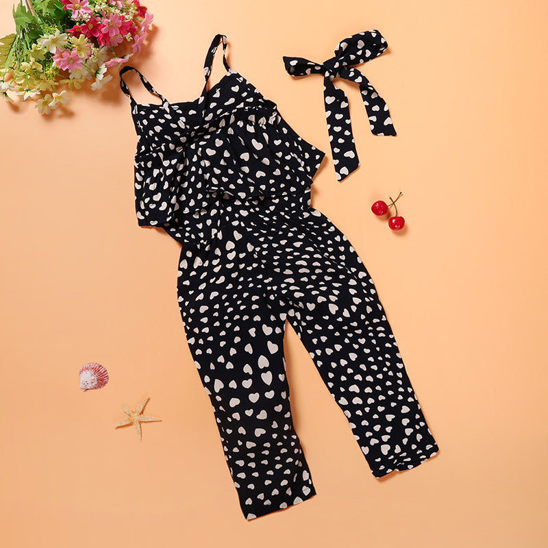 Kids Sleeveless Cotton Blend Jumpsuit – Lightweight Summer Long Romper (Ages 3–8)