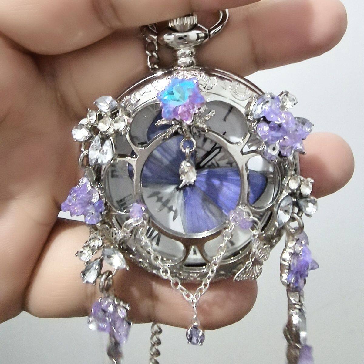 Vintage Moving Butterfly Pocket Watch