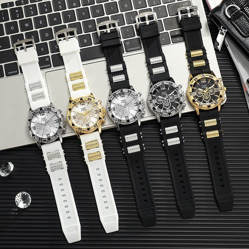 Men’s Quartz Watch – Mechanical-Style Dial Alloy Wristwatch