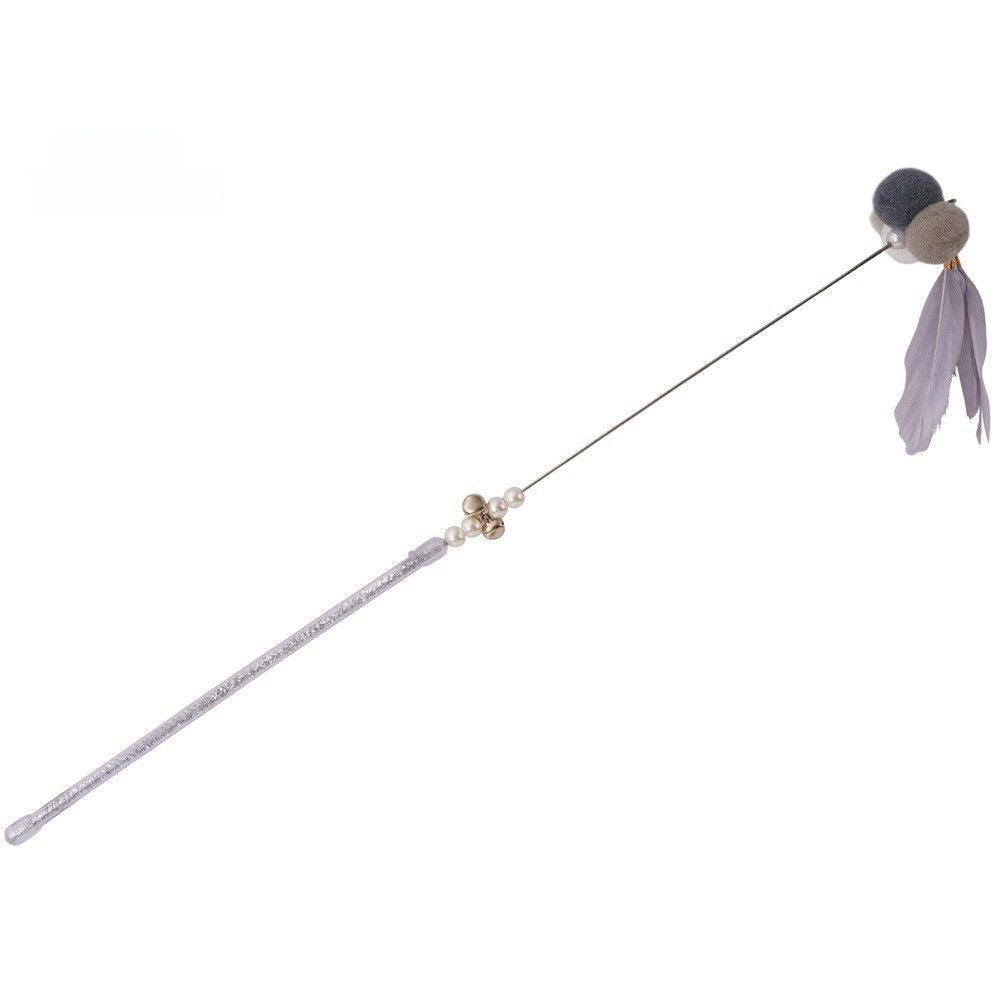 Interactive Cat Tease Stick Toy – Feather & Sound Paper Wand