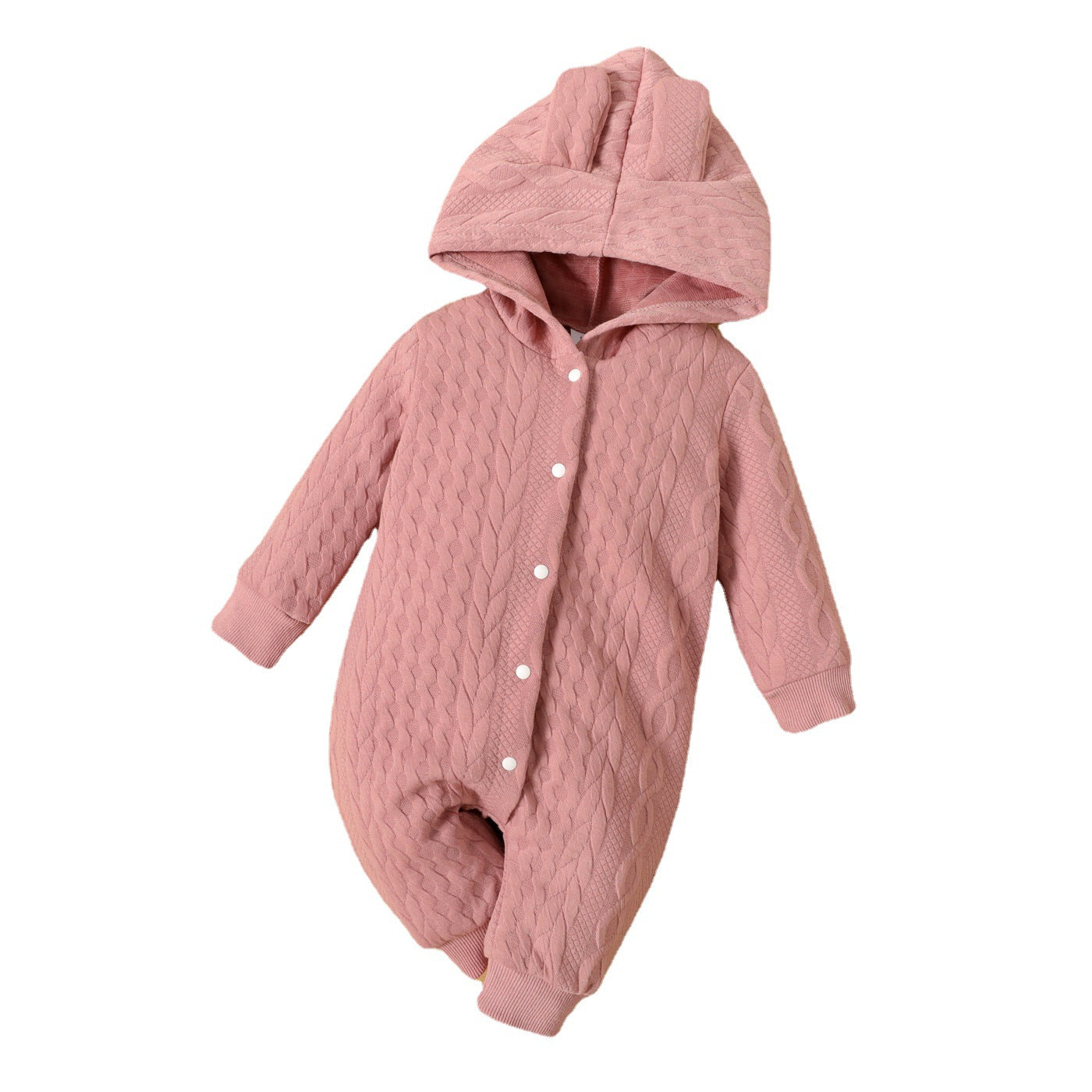 Hooded Cotton Baby Jumpsuit – Long Sleeve Infant Climbing Suit (0–18 Months)