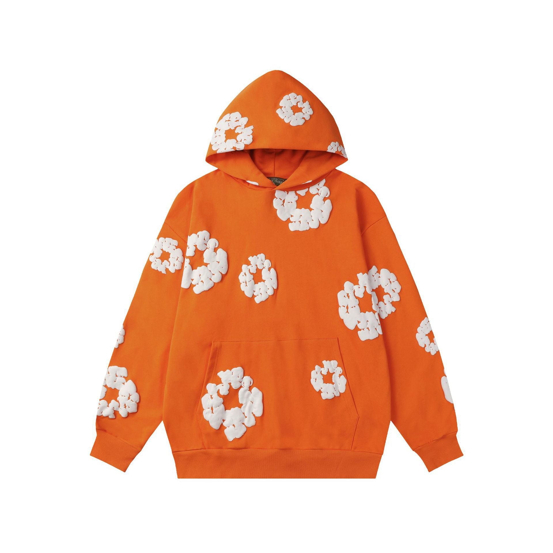Hooded Sweatshirt – Fleece-Lined Pullover with Foam Print Design