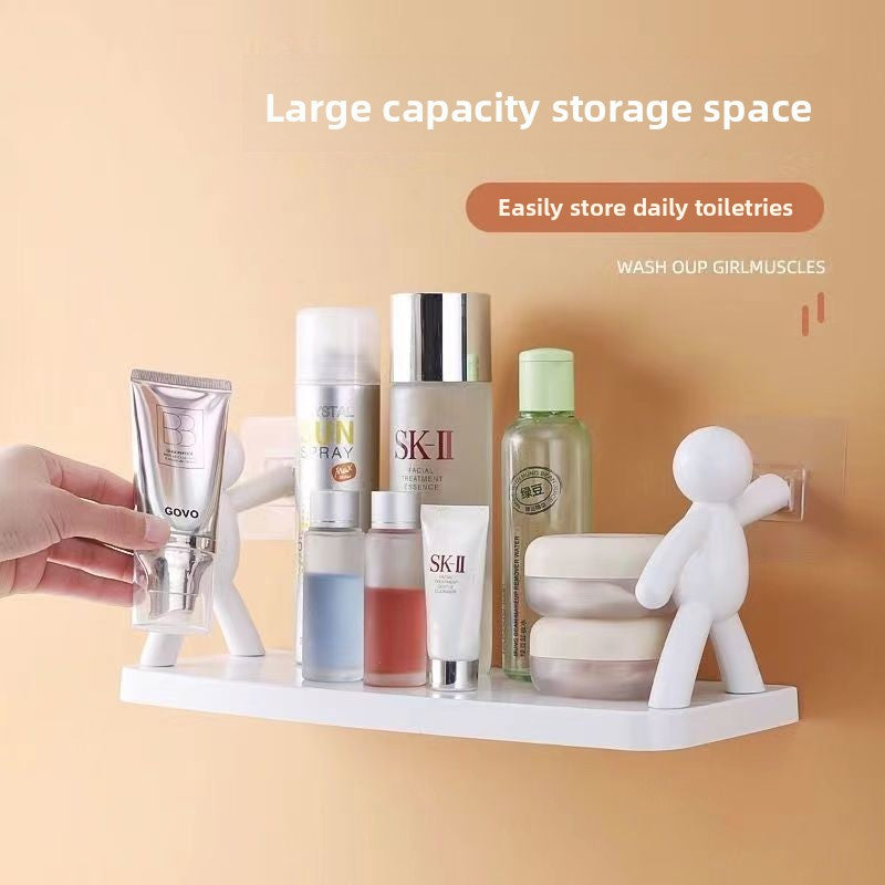 Adhesive Wall Storage Rack – Creative No-Drill Organizer Shelf