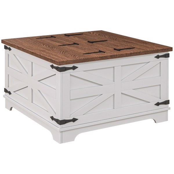 Farmhouse Storage Coffee Table – White
