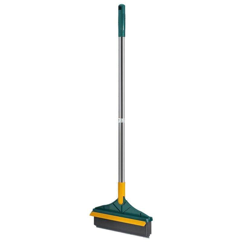 Bathroom Cleaning Brush with Scraper – Long Handle Floor & Tile Cleaner