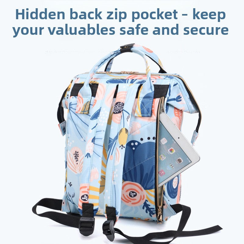 Large Capacity Mommy Diaper Backpack – Waterproof Baby Bag with Insulated Pockets