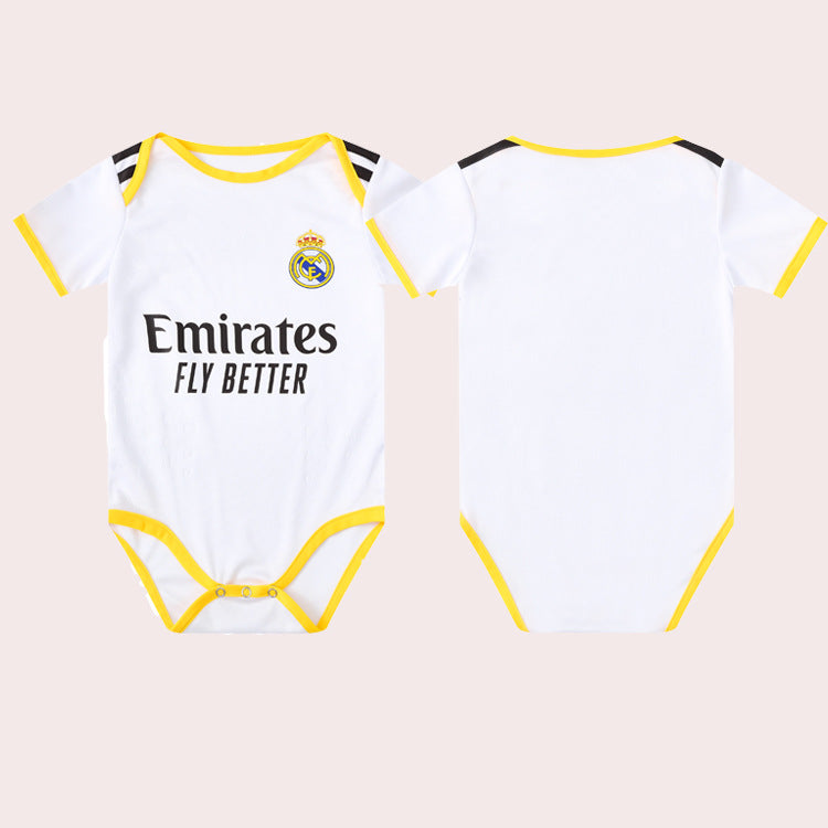 Bamboo Fiber Baby Football Jumpsuit – Soft Breathable Sports-Themed Romper (5–18 Months)