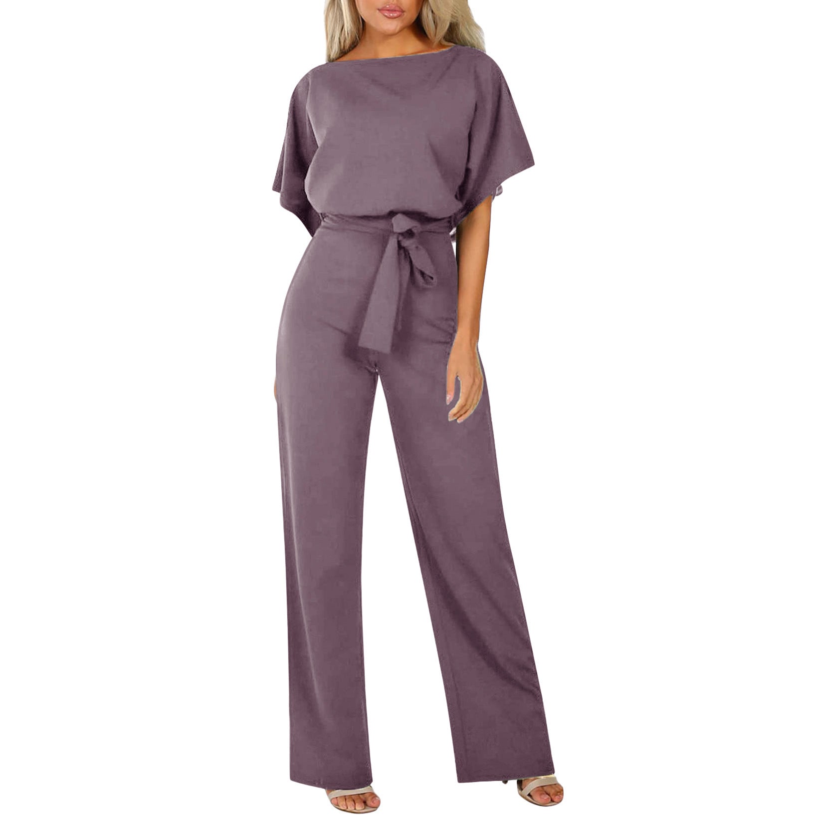 Slim-Fit High Waist Lace-Up Jumpsuit