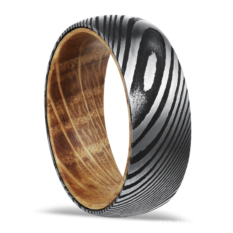Men's Tungsten Steel Ring with Stone Inlay – Polished Durable Wedding or Fashion Band