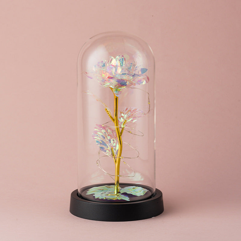 Luxury Gold Foil Rose in Glass Dome