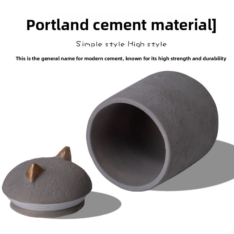 Pet Memorial Urn – Handcrafted Cement Keepsake for Ash Storage