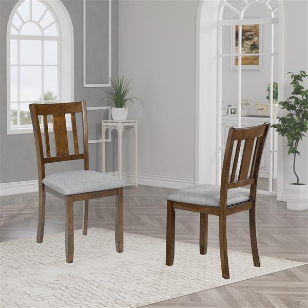 Solid Wood Upholstered Dining Chairs – Set of 4 Modern Linen Kitchen Chairs