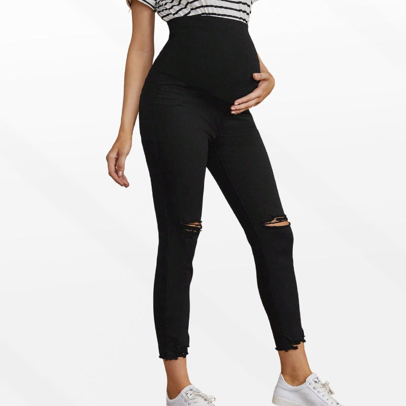 High-Waist Maternity Stretch Denim Jeans