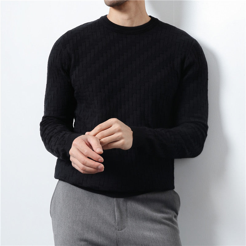 Jacquard Slim-Fit Sweater – Stylish Crewneck Pullover
