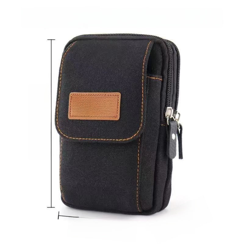 Multifunctional Canvas Waist Bag with Carabiner Clip