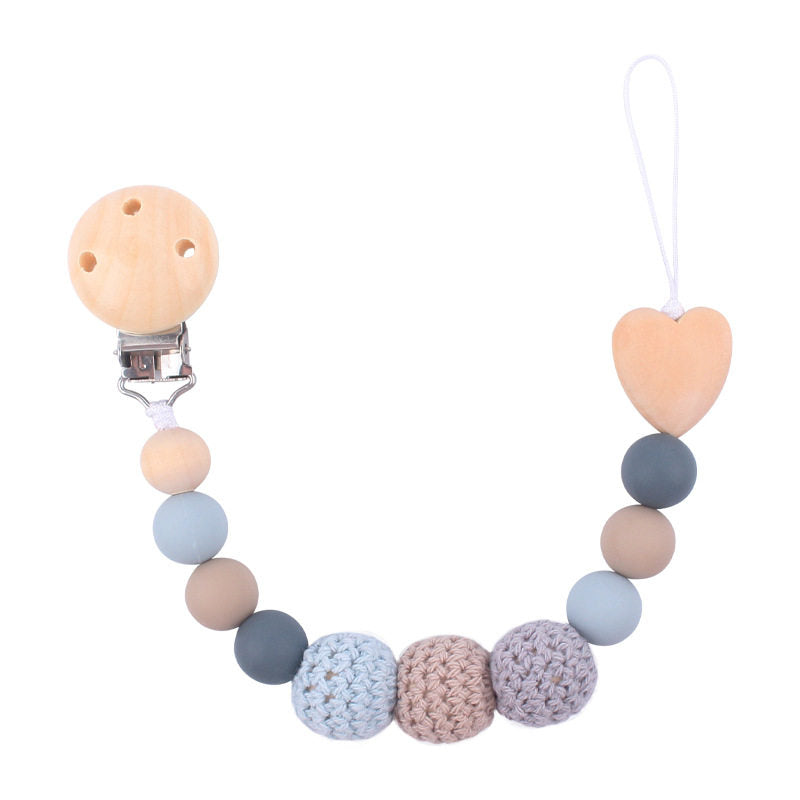 Personalized Pacifier Clip – Soft Yarn Ball Baby Accessory