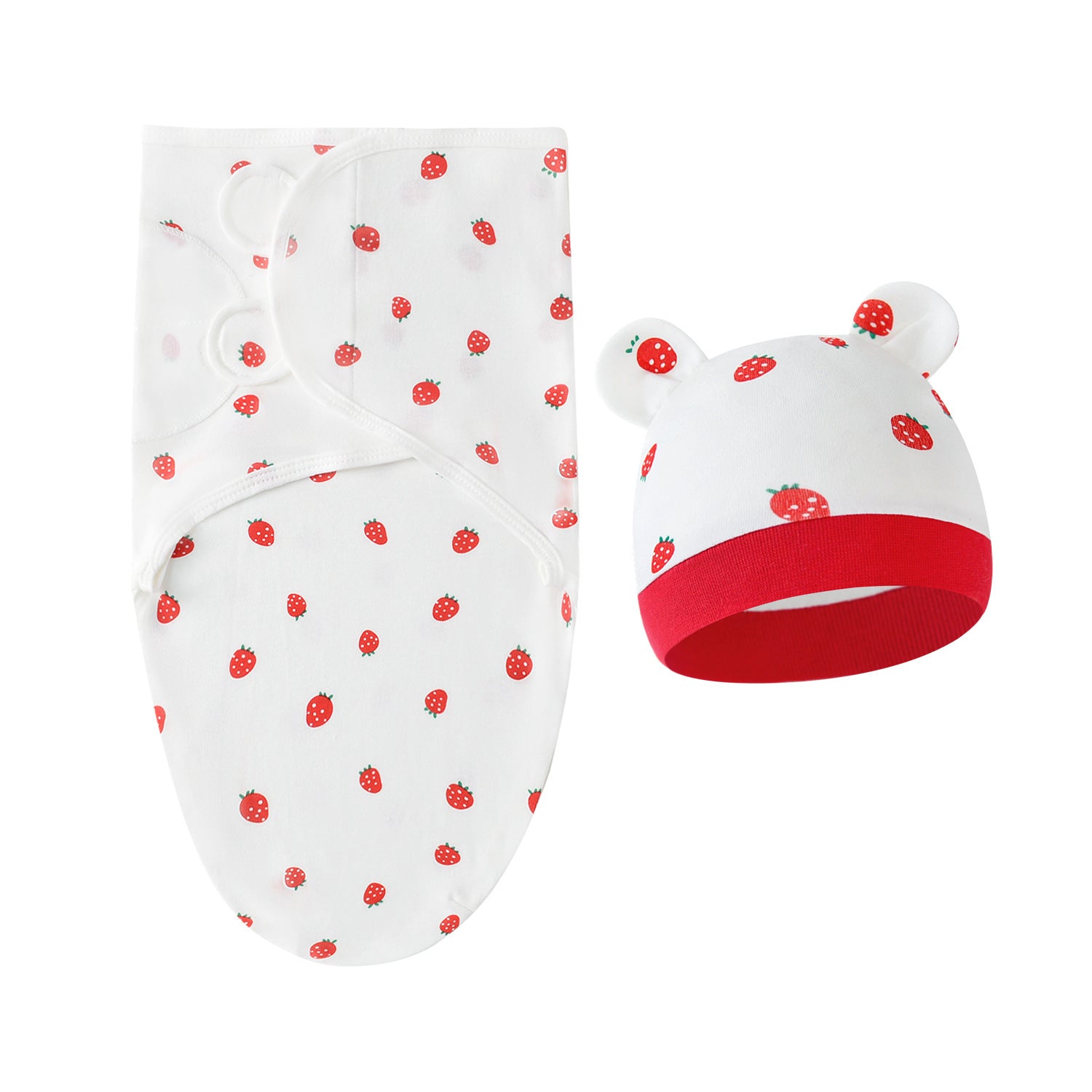 Pure Cotton Baby Swaddle Cocoon – Anti-Startle Newborn Sleep Wrap with Matching Hat