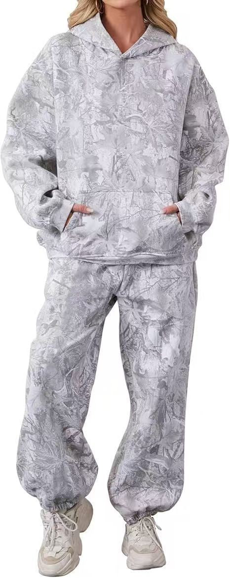 Fleece-Lined 3D Printed Hoodie & Pants Set – Unisex Casual Tracksuit