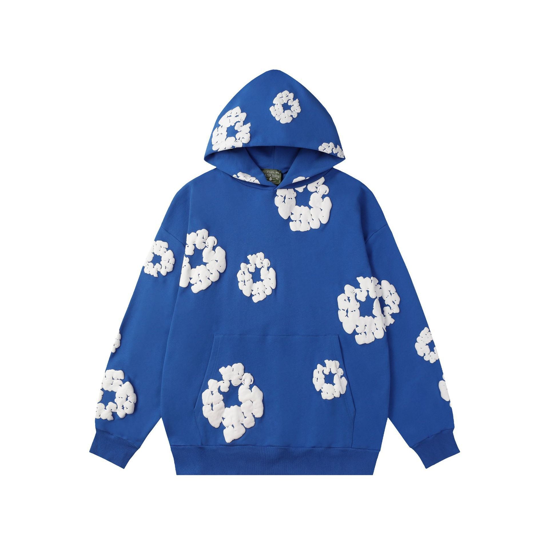Hooded Sweatshirt – Fleece-Lined Pullover with Foam Print Design