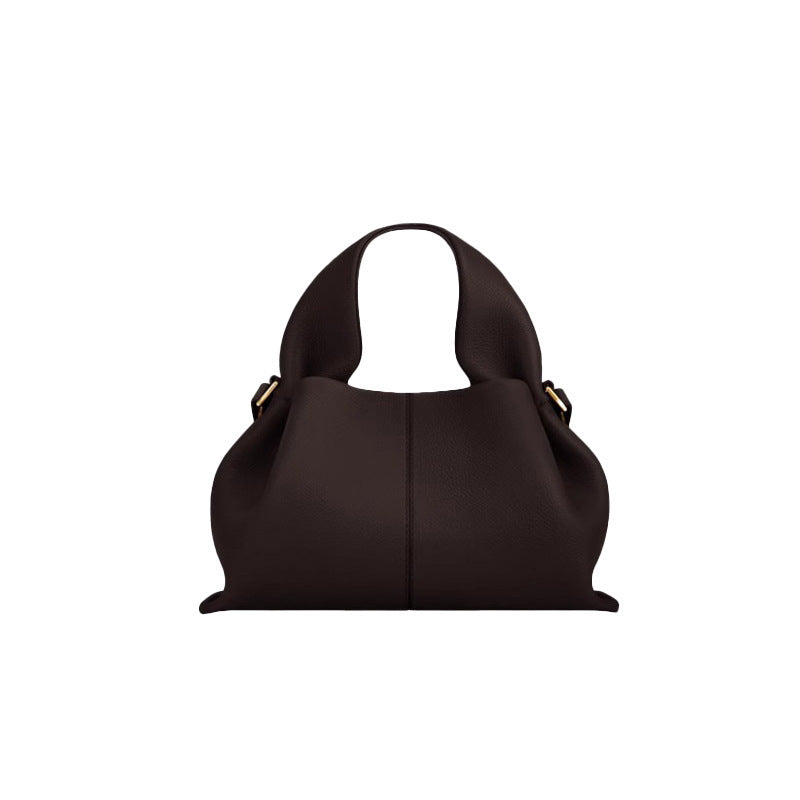 Genuine Leather Dumpling Cloud Bag – Versatile Crossbody & Shoulder Handbag