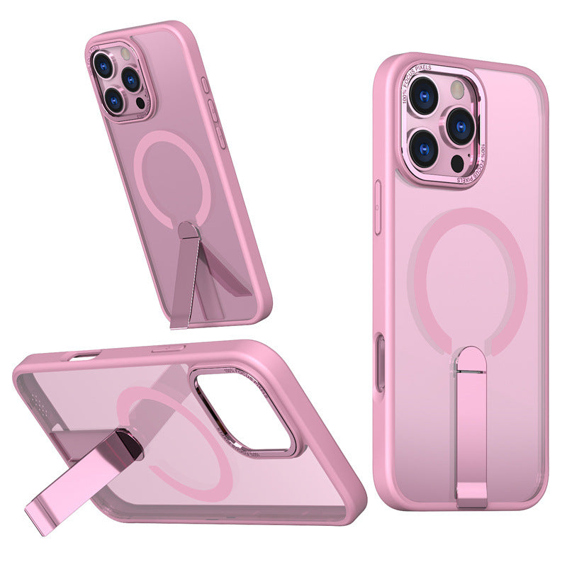 Magnetic Silicone Phone Case with Stand – Shockproof Cover for iPhone
