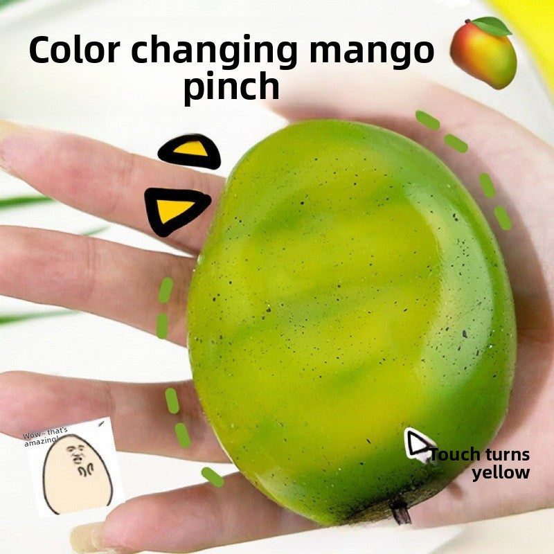 Color-Changing Mango Squishy Toy – Stress Relief Sensory Squeeze Toy