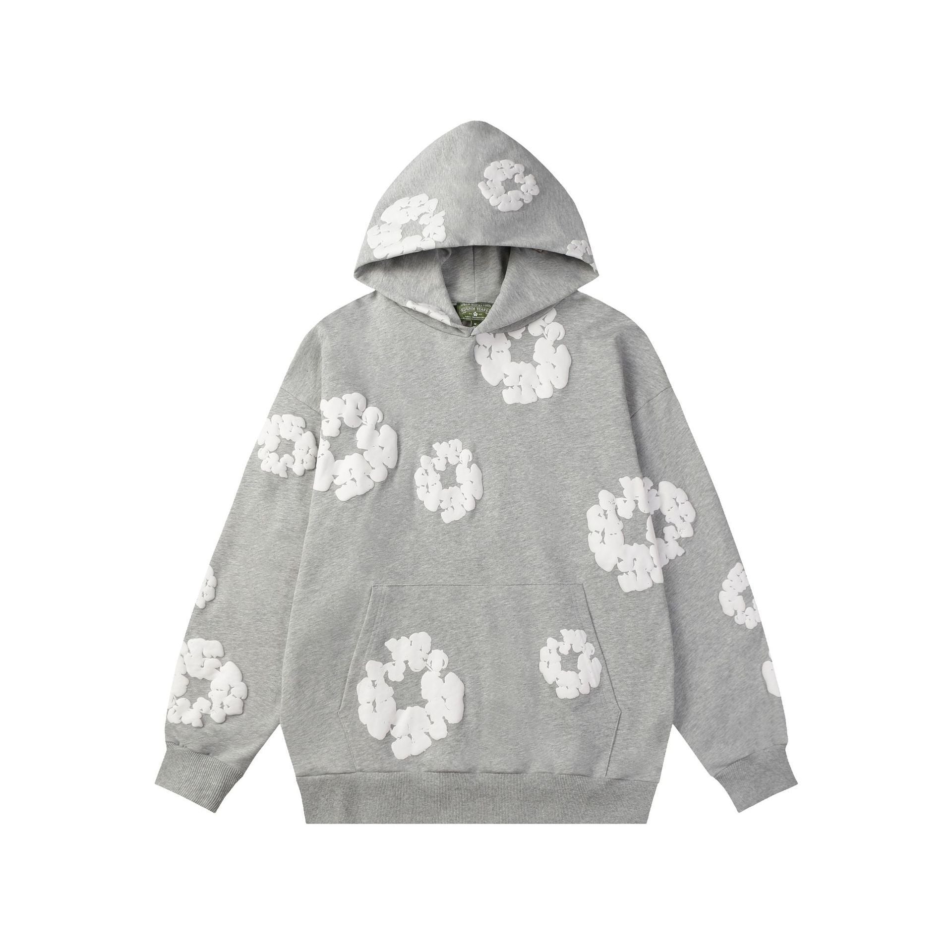 Hooded Sweatshirt – Fleece-Lined Pullover with Foam Print Design