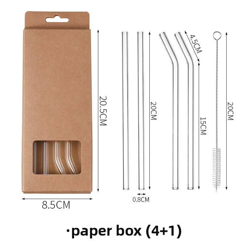 Reusable Glass Straws – Eco-Friendly & Heat-Resistant