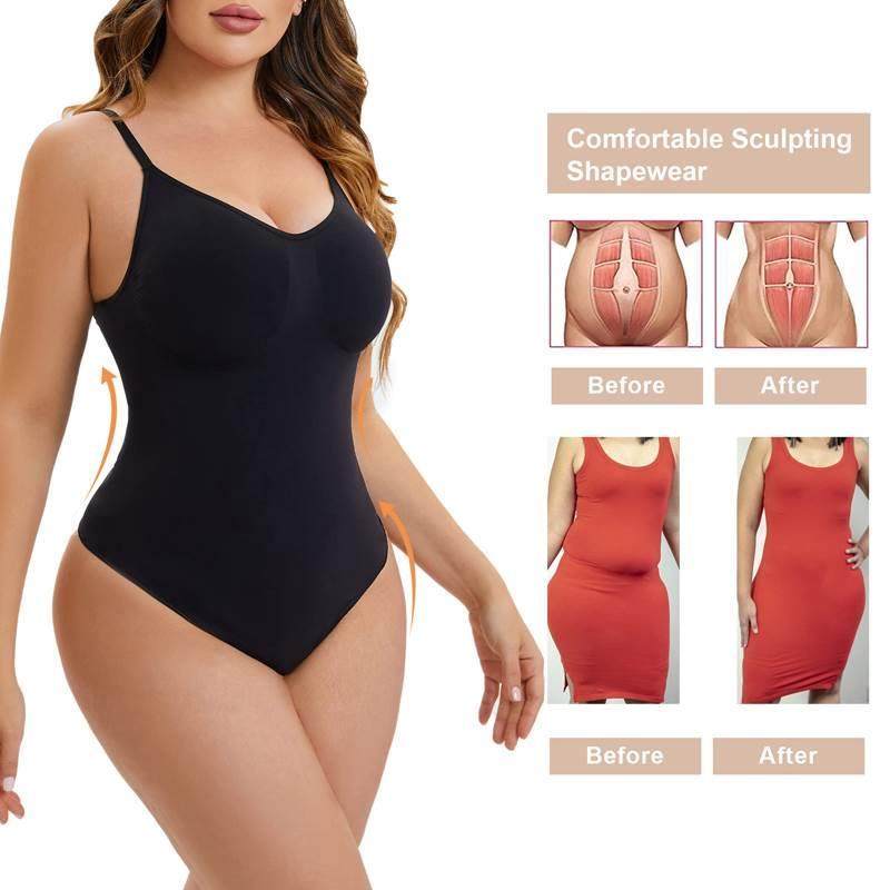 Tummy Control Shapewear Bodysuit – Low Back Ultra-Thin Sculpting Thong