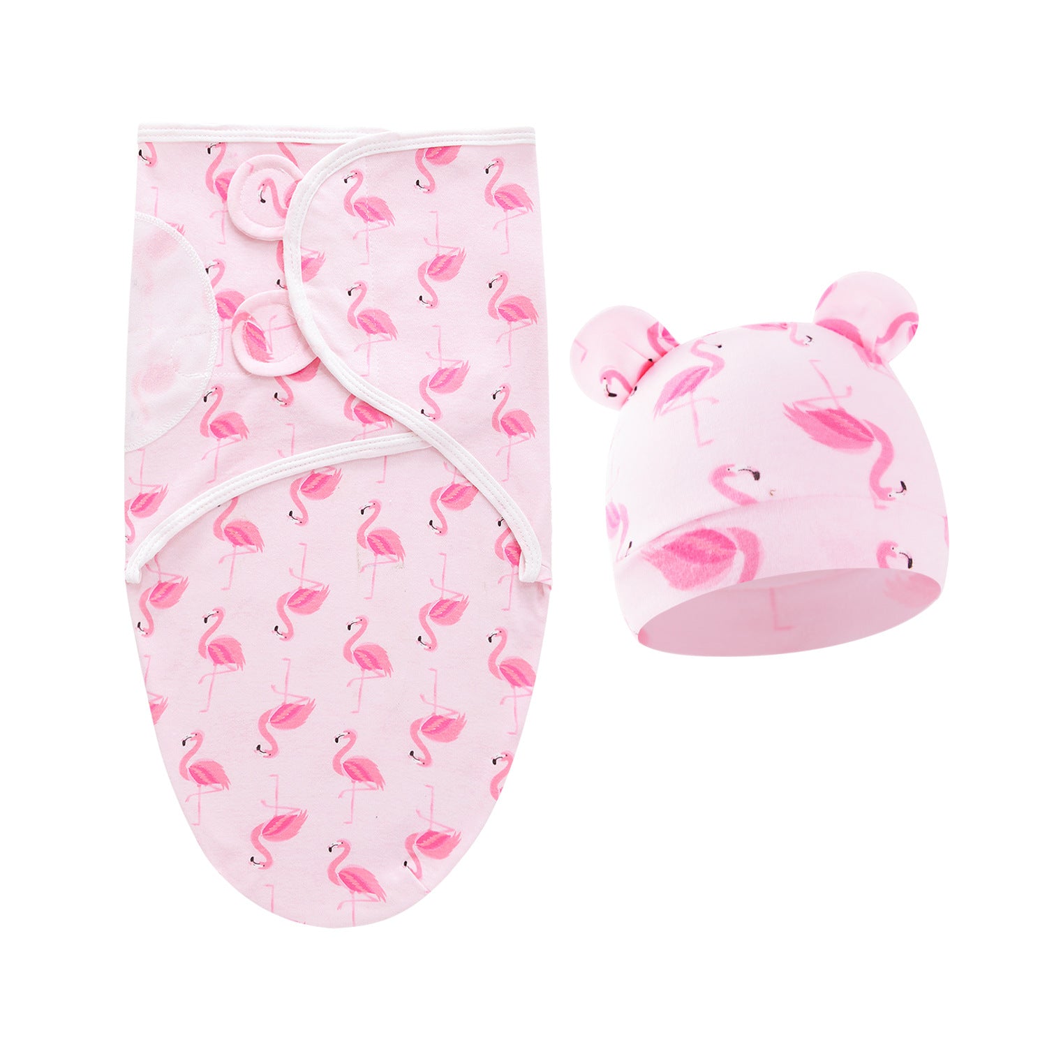 Pure Cotton Baby Swaddle Cocoon – Anti-Startle Newborn Sleep Wrap with Matching Hat