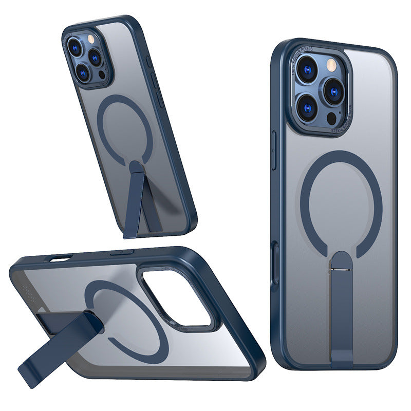 Magnetic Silicone Phone Case with Stand – Shockproof Cover for iPhone
