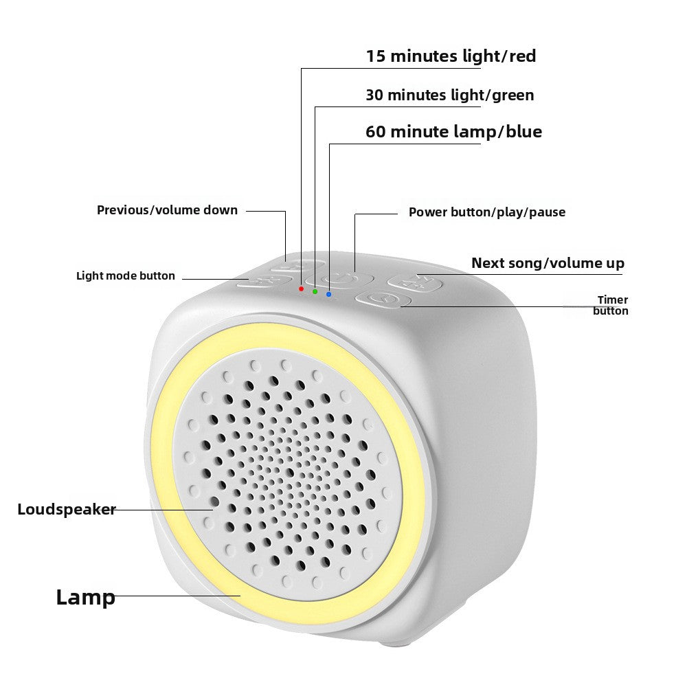 White Noise Sleep Machine with Night Light – Portable Rechargeable Sound Machine for Babies & Adults