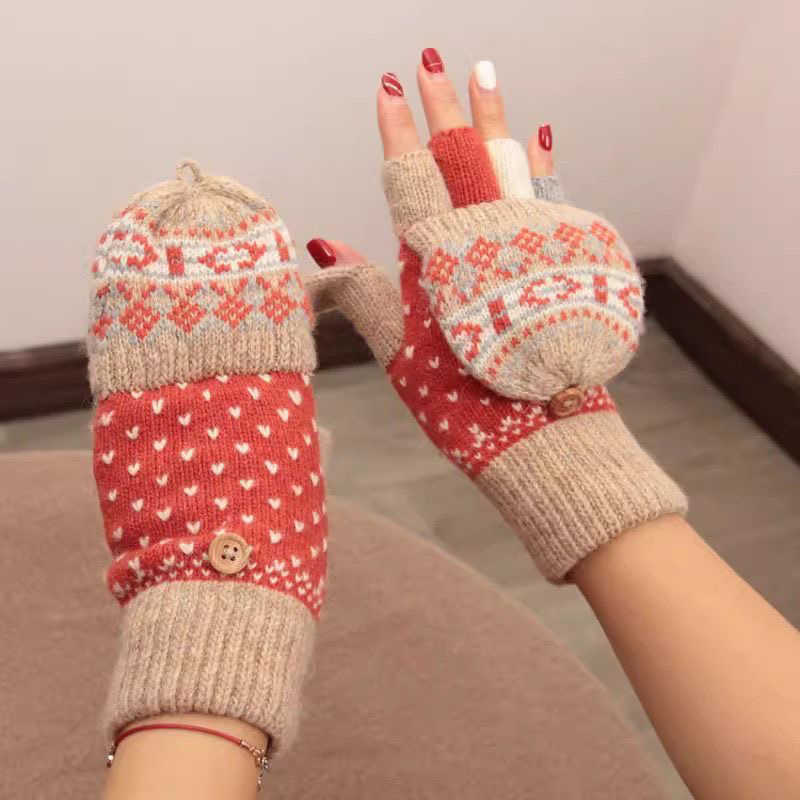 Convertible Fingerless Gloves – Fleece-Lined Touchscreen Winter Gloves
