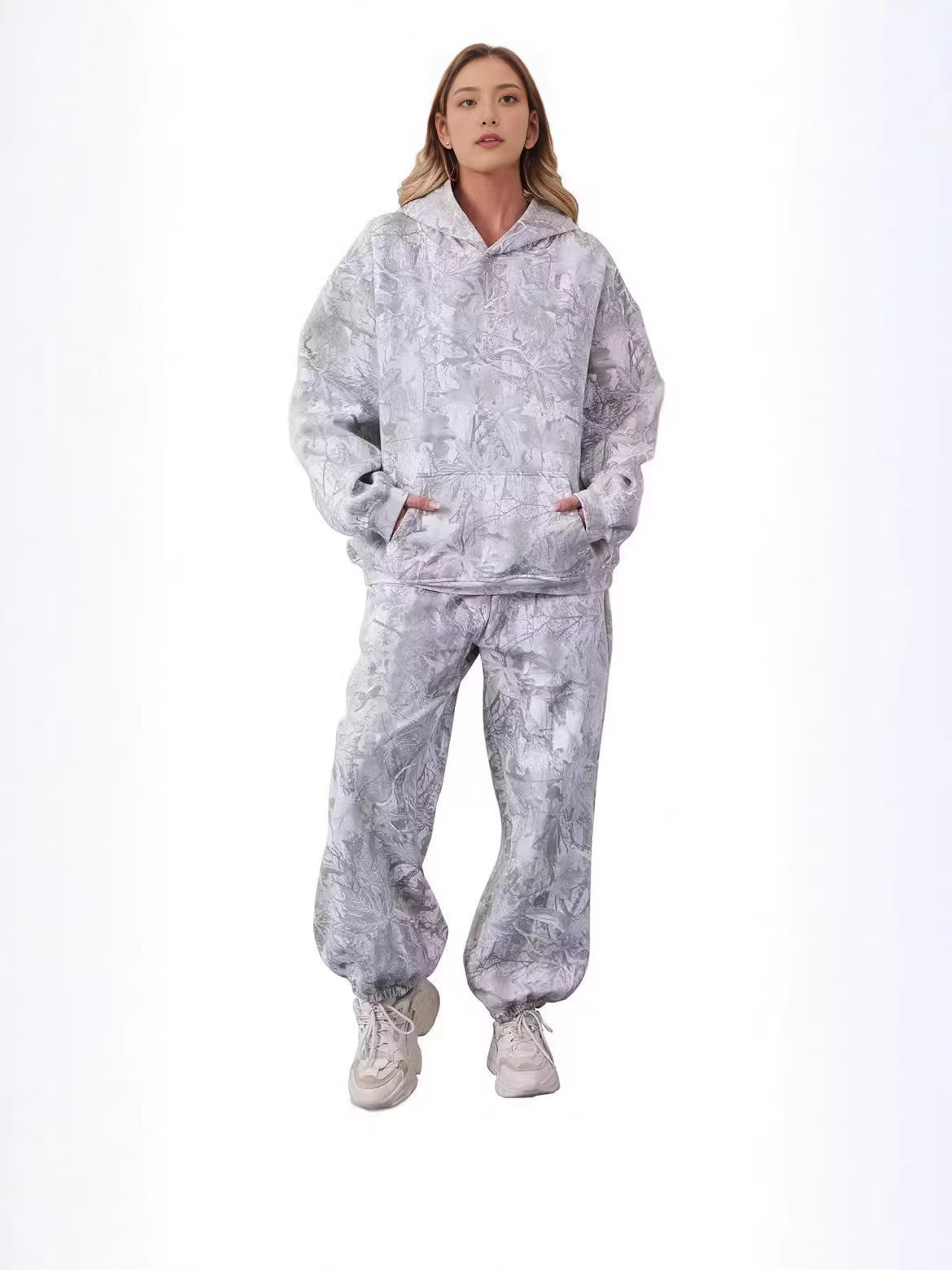 Fleece-Lined 3D Printed Hoodie & Pants Set – Unisex Casual Tracksuit