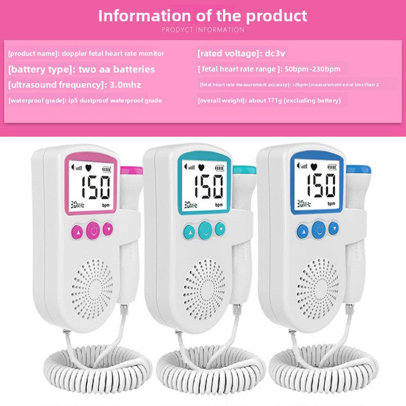 Smart Fetal Doppler Monitor – Portable Baby Heartbeat Monitor for Home Use