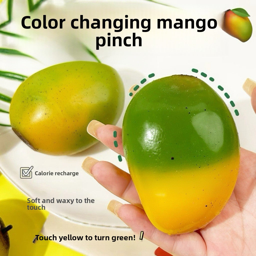 Color-Changing Mango Squishy Toy – Stress Relief Sensory Squeeze Toy