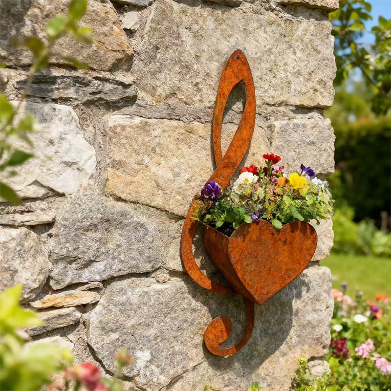 Heart-Shaped Wall Planter – Vintage Iron Hanging Flower Pot